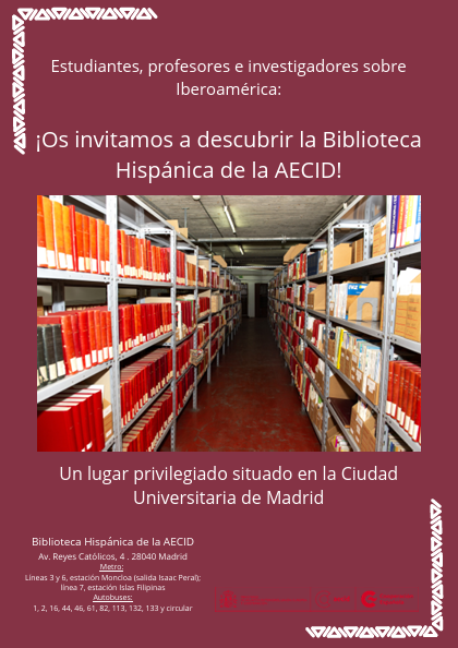 Flyer promocional de la Biblioteca Hispánica