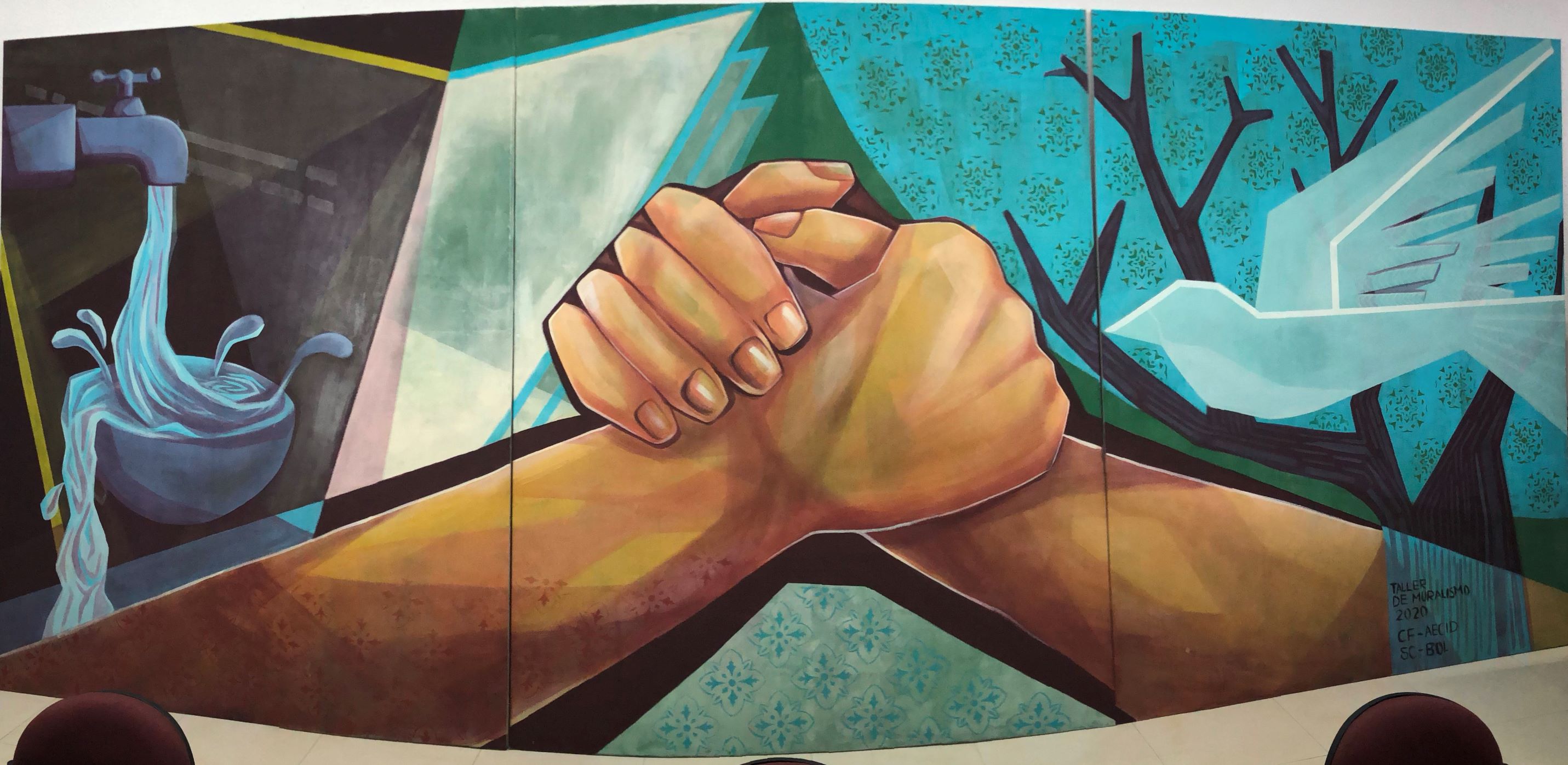 El mural que está en el barrio Máquina Vieja